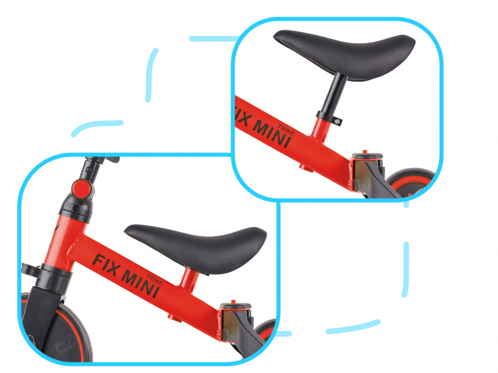 Tricicleta Ikonka Trike Fix Red 3 in 1, Reglabila - imagine 6