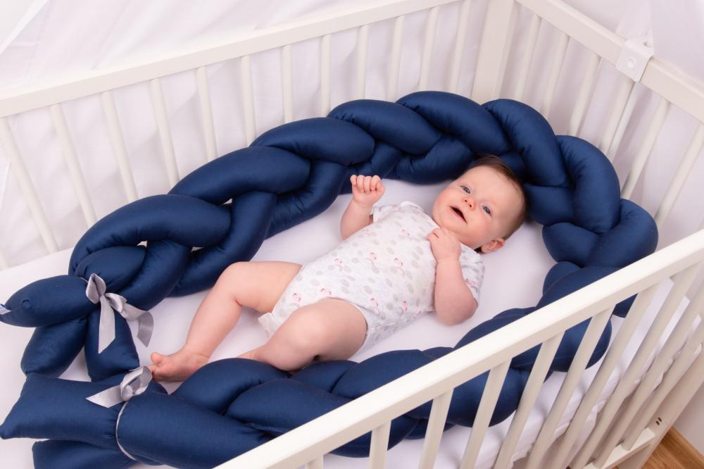 Bumper Bumbac Babymatex The Braid Navy 2m