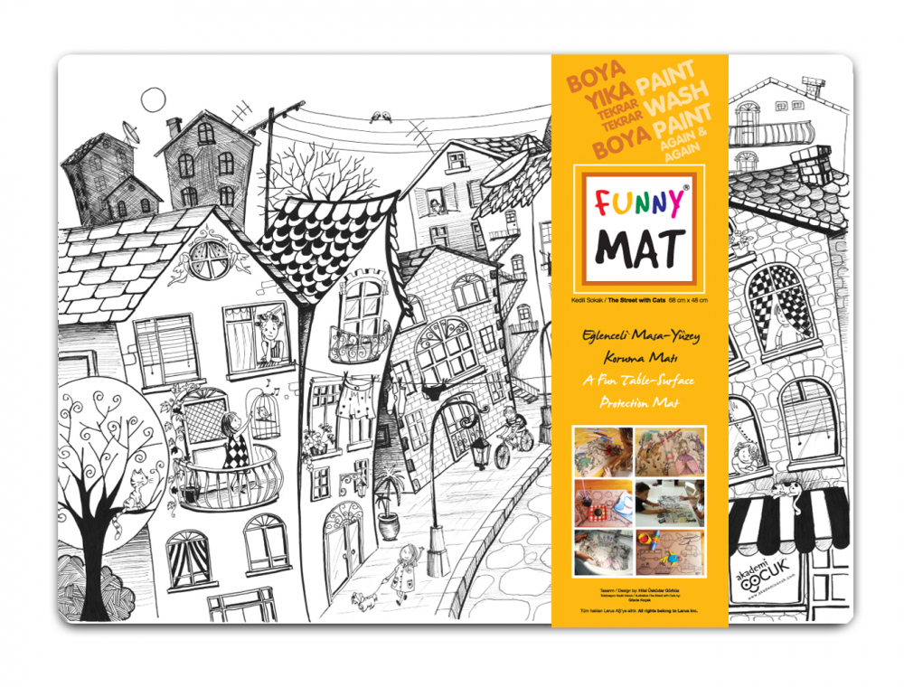 Funny Mat Colorat Reutilizabil Strada Pisici