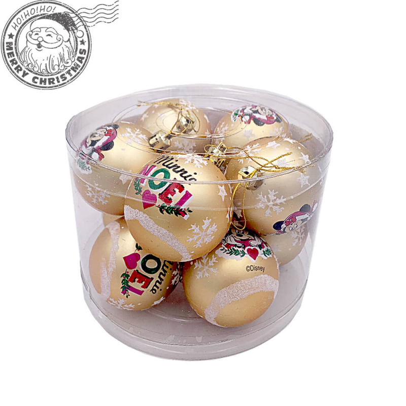 Set 10 Globuri Minnie Mouse Aurii, 6 cm