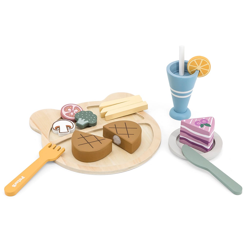 Set de prânz din lemn Viga | Jucărie educativă Montessori