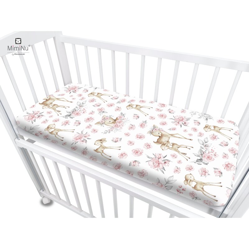 Cearceaf Miminu Co-Sleeper Pink, Bumbac 87x51 cm