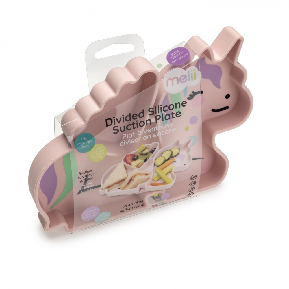 Farfurie Silicon Melii Unicorn cu Ventuza
