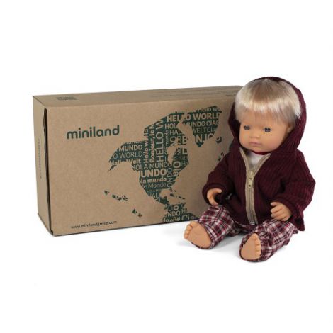 Păpușă Miniland Băiat 38 cm, Haine de Iarnă - imagine 2