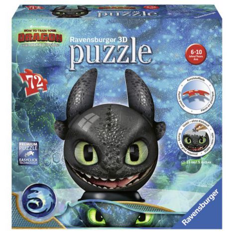 Puzzle 3D Toothless Ravensburger 72 piese - imagine 2