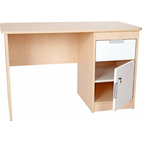 Birou Quadro Artar Alb cu Sertar si Dulap | Moje Bambino - imagine 2