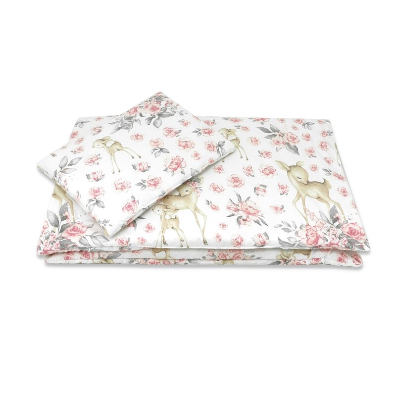 Set Lenjerie Patut MimiNu Sweet Deer Pink 5 Piese - imagine 2