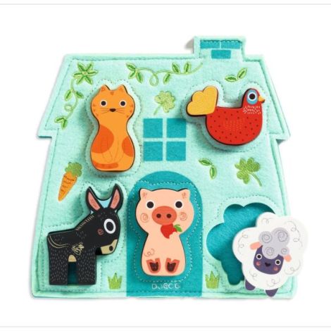 Puzzle Ferma Djeco Lemn | Joc Senzorial - imagine 3