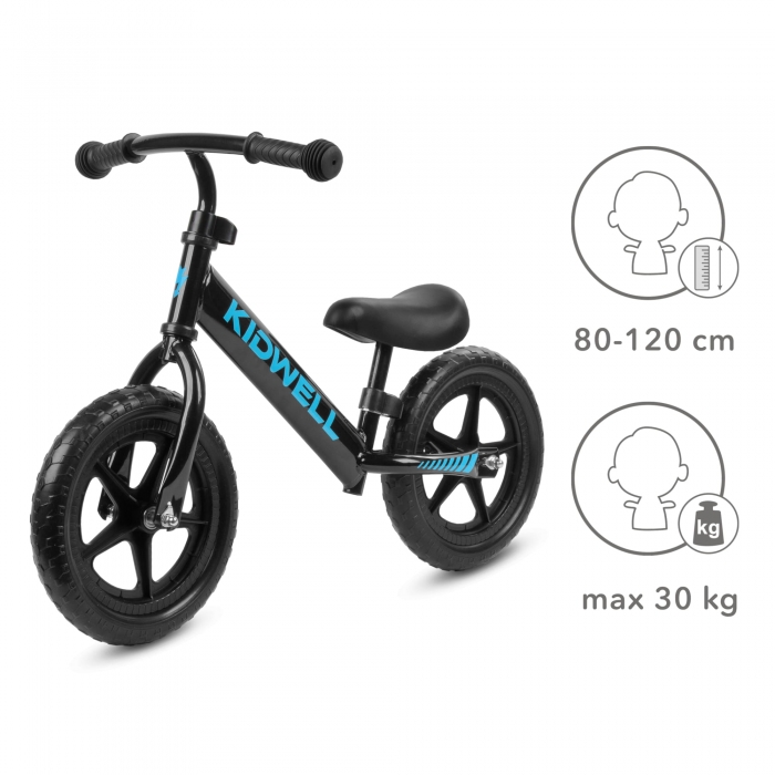 Bicicleta fără pedale Kidwell Rebel Black, 2.64 kg - imagine 5