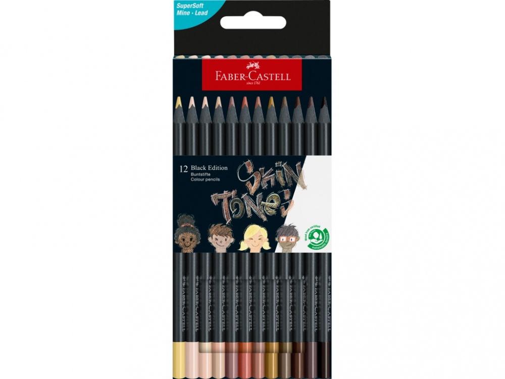 Set Creioane Faber-Castell Black Edition Skin Tones 12 buc