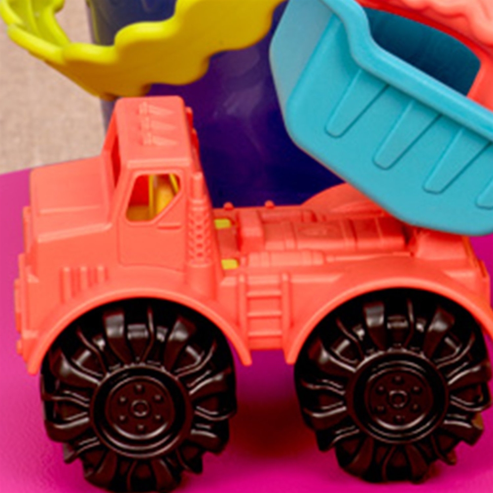 Găleată cu 9 jucării de nisip B.Toys - Albastră - imagine 2