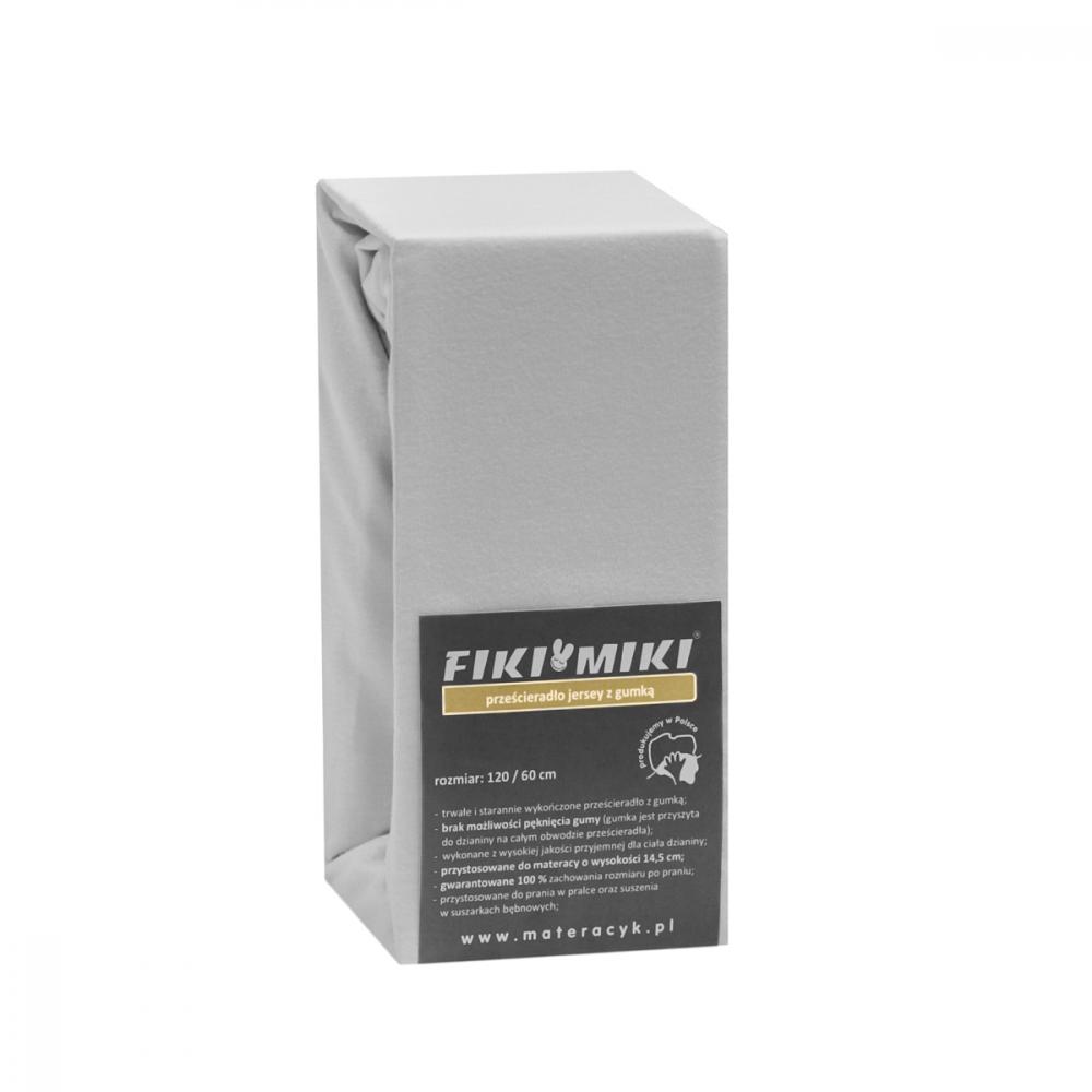 Cearsaf Jerse Bumbac Gri 120x60 Fiki Miki - imagine 3