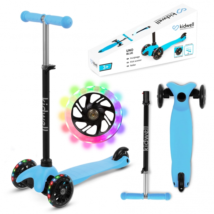Trotineta Kidwell UNO Blue cu LED 3 roti