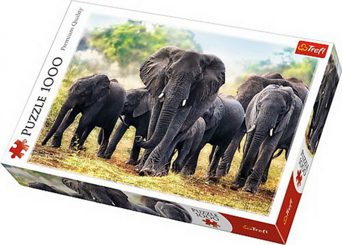 Puzzle 1000 piese Elefanți Africani Trefl