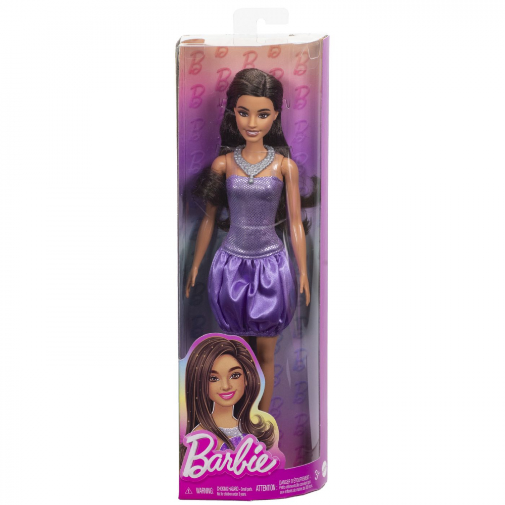 Barbie Fashionistas Bruneta Mattel - Rochie Mov