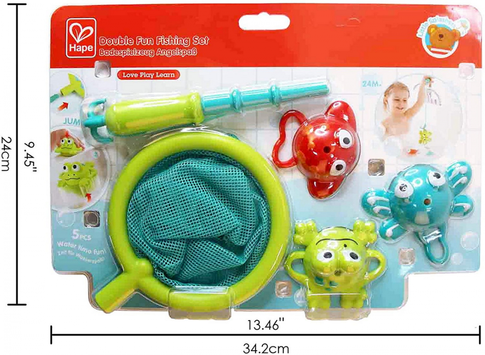 Set de pescuit Hape, dublu, jucărie educativă - imagine 7