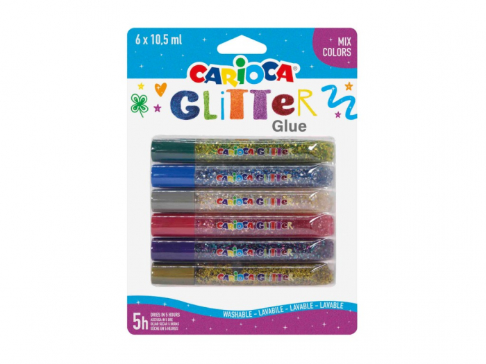 Lipici cu sclipici Carioca 6 set, Decorațiuni