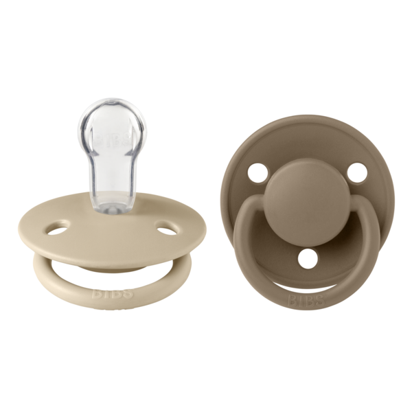 Set 2 Suzete Bibs De Lux Silicon, Vanilla/Dark Oak - imagine 3