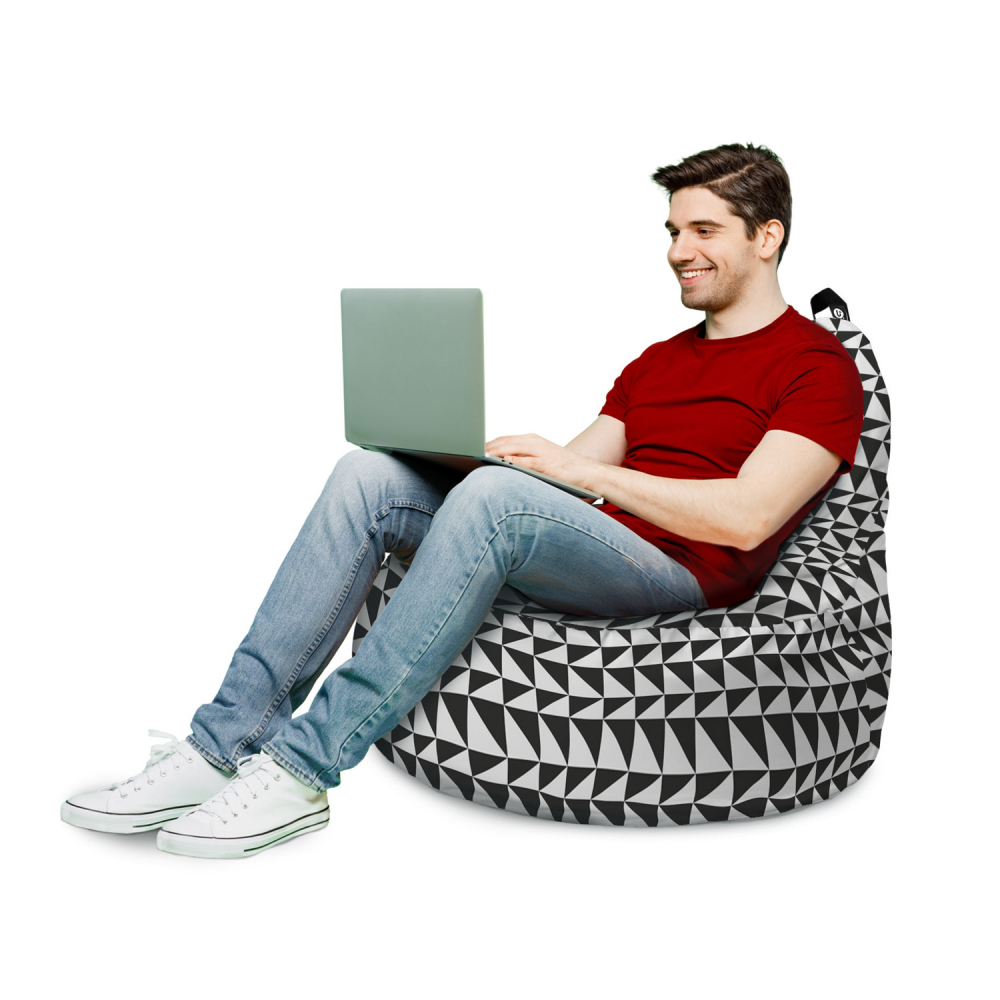 Fotoliu Puf Updeco Big Chill Geometric Sea Black - imagine 3