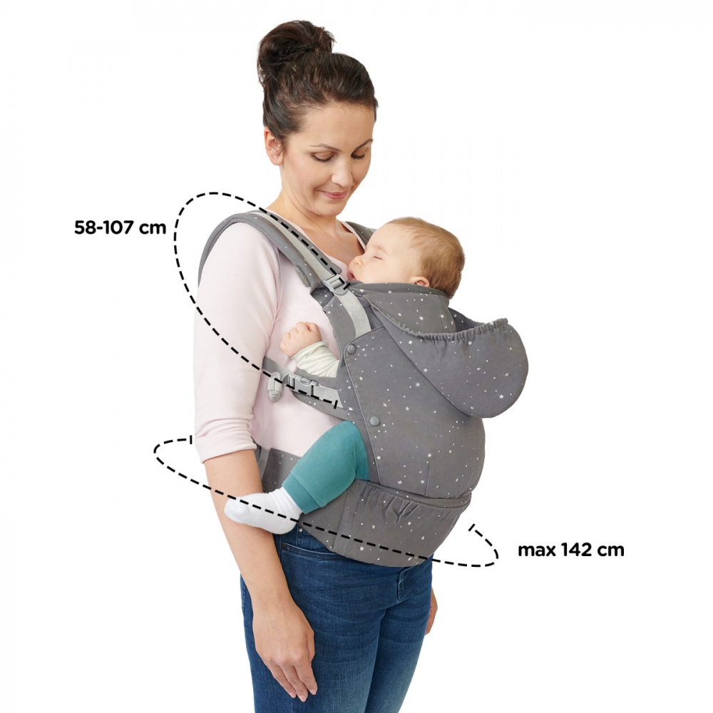 Marsupiu Ergonomic Kinderkraft Huggy Grey - imagine 4