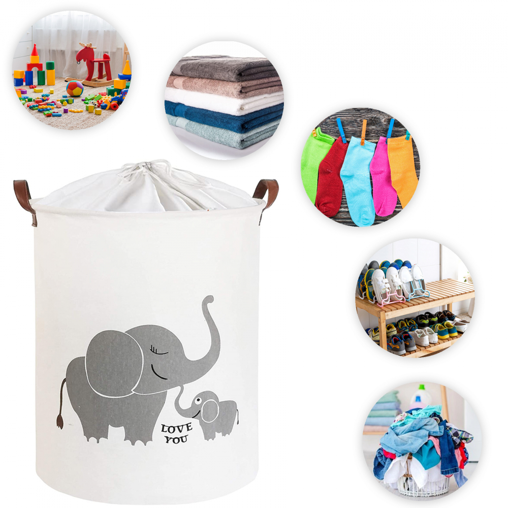 Cos Pliabil Sipo Elefant, 43L, Organizare Jucării - imagine 4