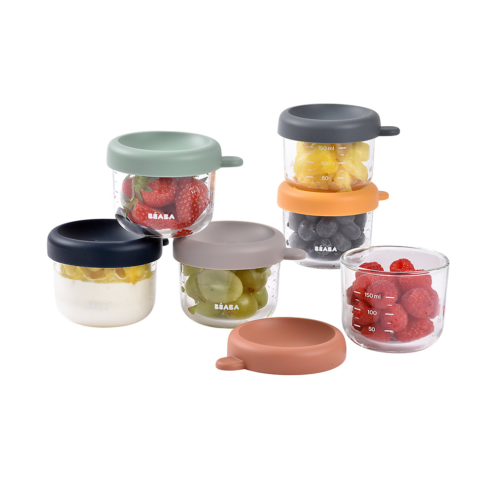 Set 6 recipiente sticlă Beaba 150ml - Organizare mese - imagine 3