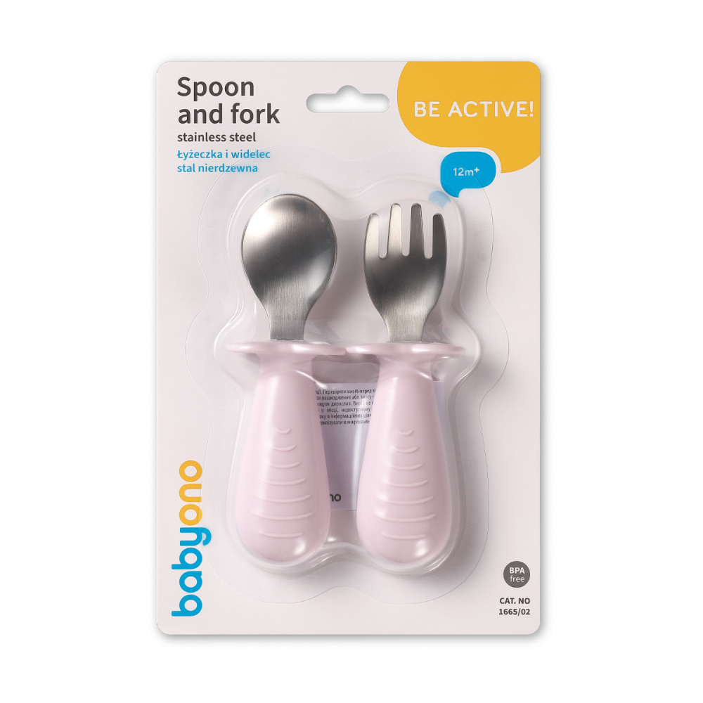 Set Tacamuri Copii Babyono Roz, Inox - imagine 4