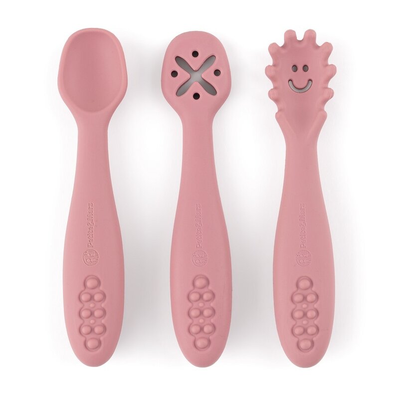 Set 3 Lingurițe Senzoriale Petite&Mars, Roz