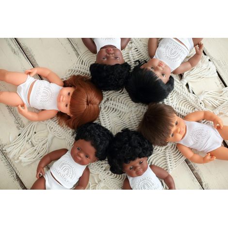Păpușă Fetiță Africană 38 cm - Miniland - imagine 4