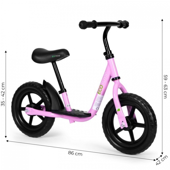 Bicicleta fara pedale Ecotoys Roz, EVA - imagine 4