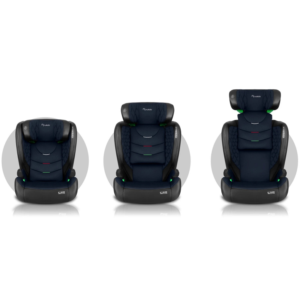 Scaun Auto Nukido I-SIZE Louis, 100-150 cm, Negru/Bleumarin - imagine 3