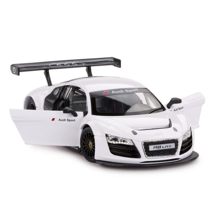 Masinuta Metalica Audi R8 Alb, Scara 1:24 - Rastar