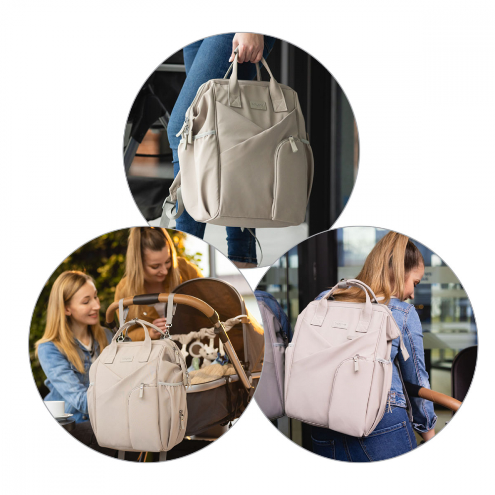 Rucsac Mamici Babyono Modern Style Bej | Practic & Elegant - imagine 13