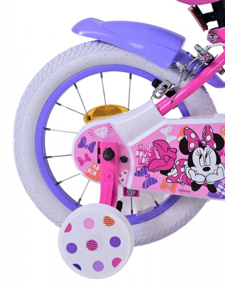 Bicicleta EL Minnie Mouse 14" | Scaun și Ghidon Reglabil - imagine 8