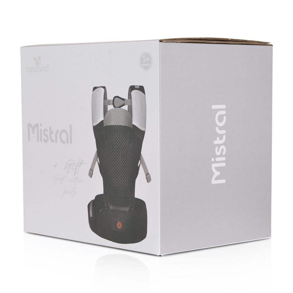 Marsupiu Cangaroo Ergonomic Mistral Grey - Confort Superior