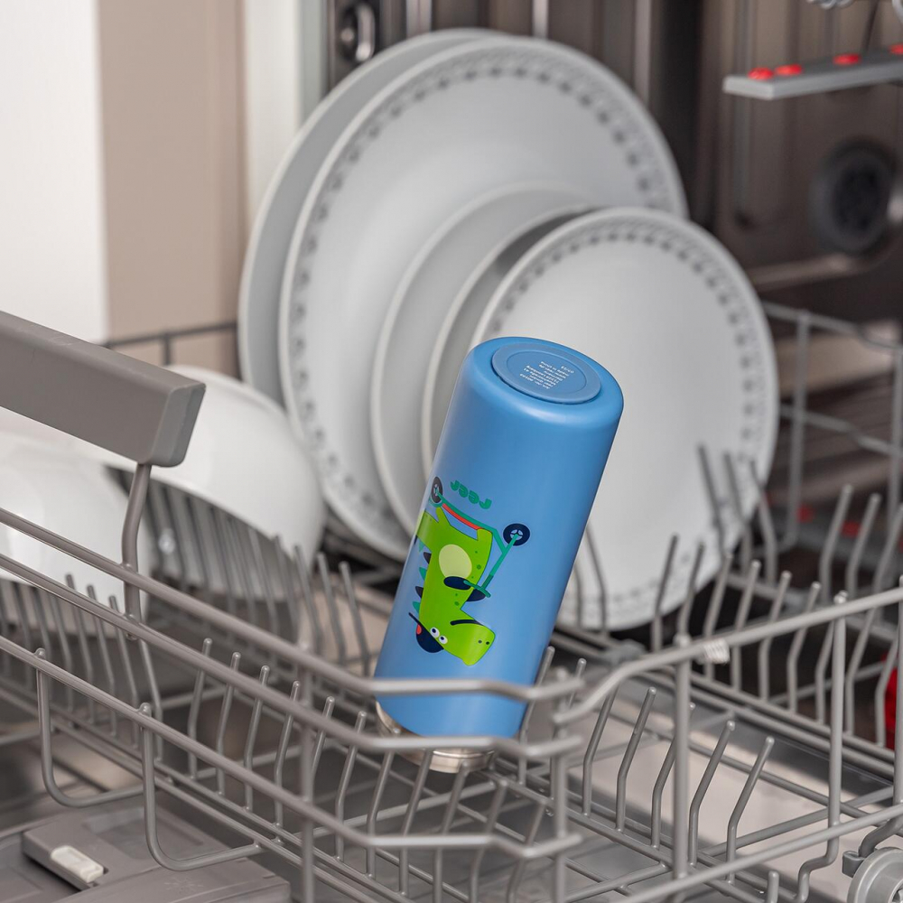 Sticlă Reer cu pai, oțel inoxidabil, 350ml, Albastru