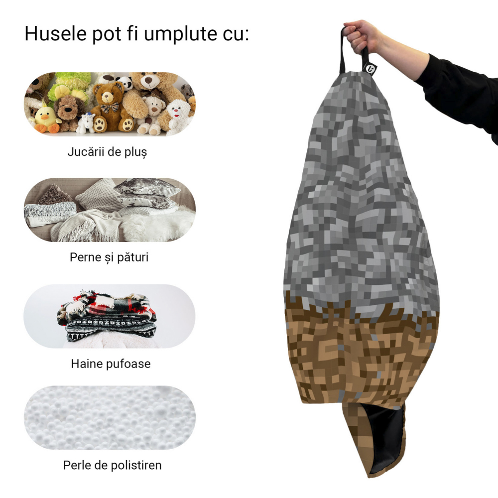 Husa Bean Bag Para XL Minecraft - Updeco