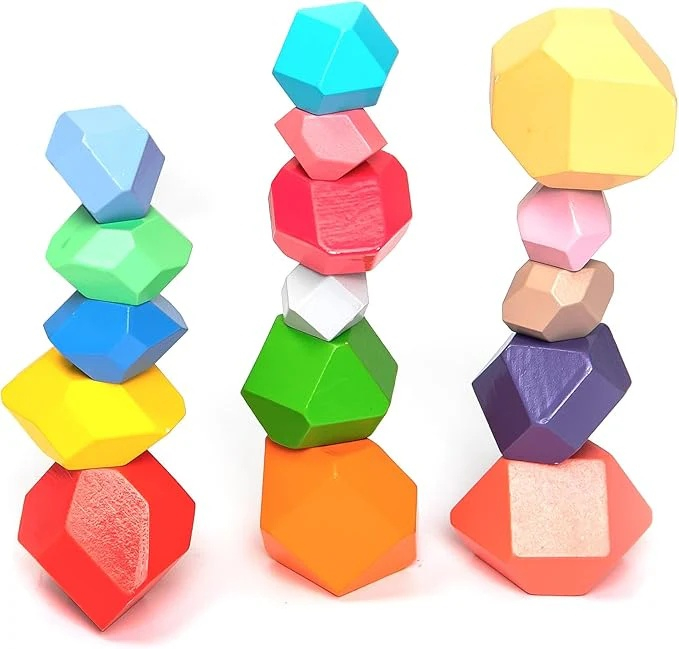 Joc Stivuire Pietre UMU Toys | Lemn Natural