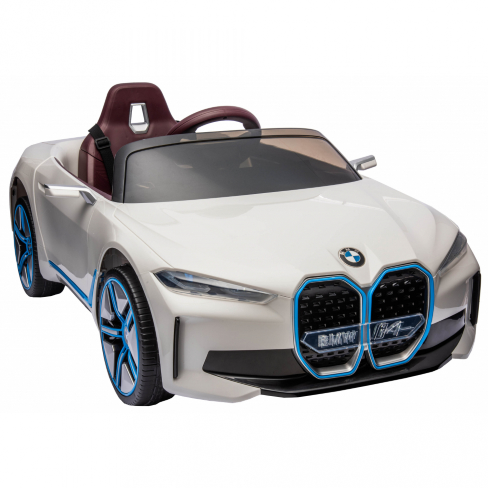 Masinuta Electrica BMW I4 White 12V, 70W - imagine 4