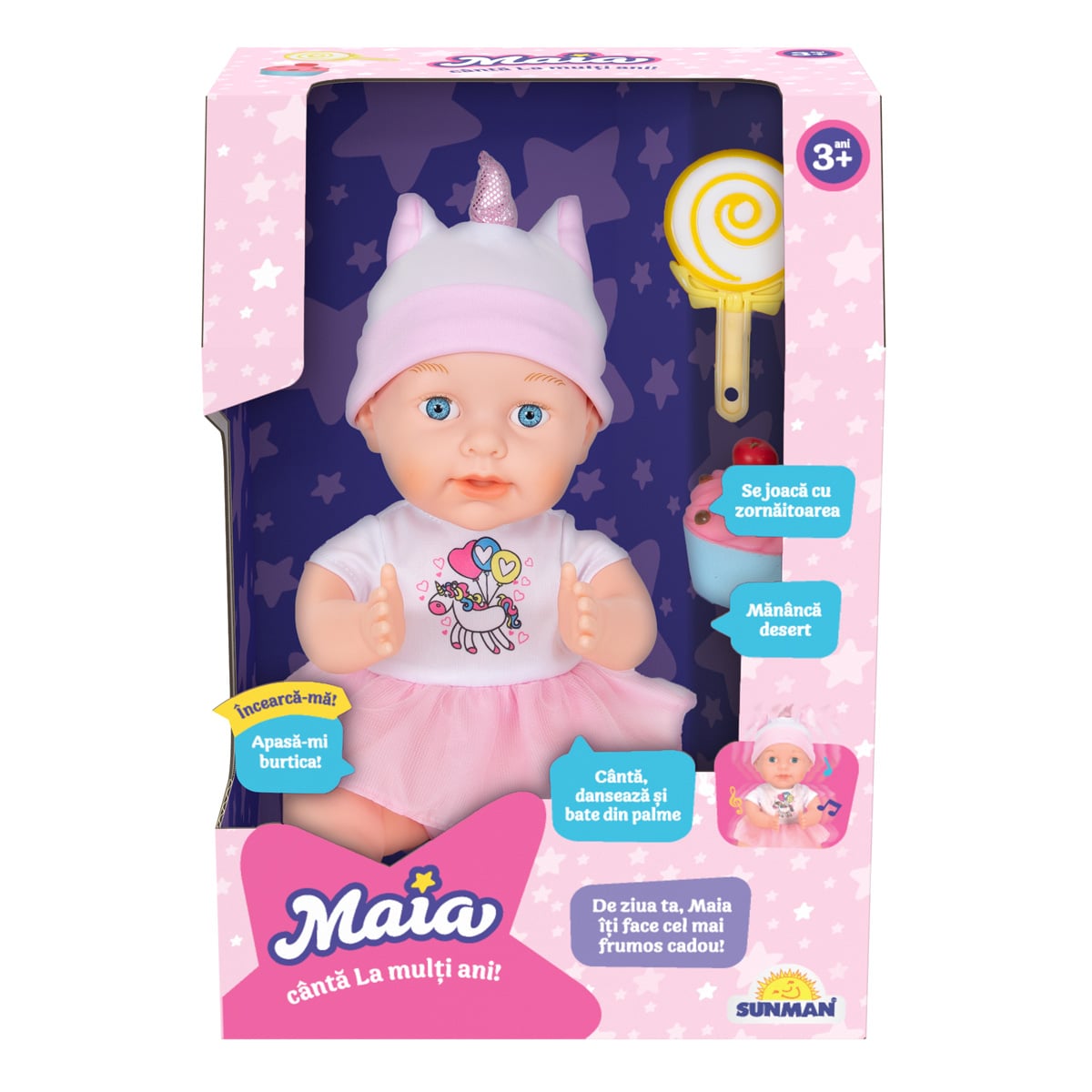 Păpușa Bebeluș Maia Cântă "La Mulți Ani"