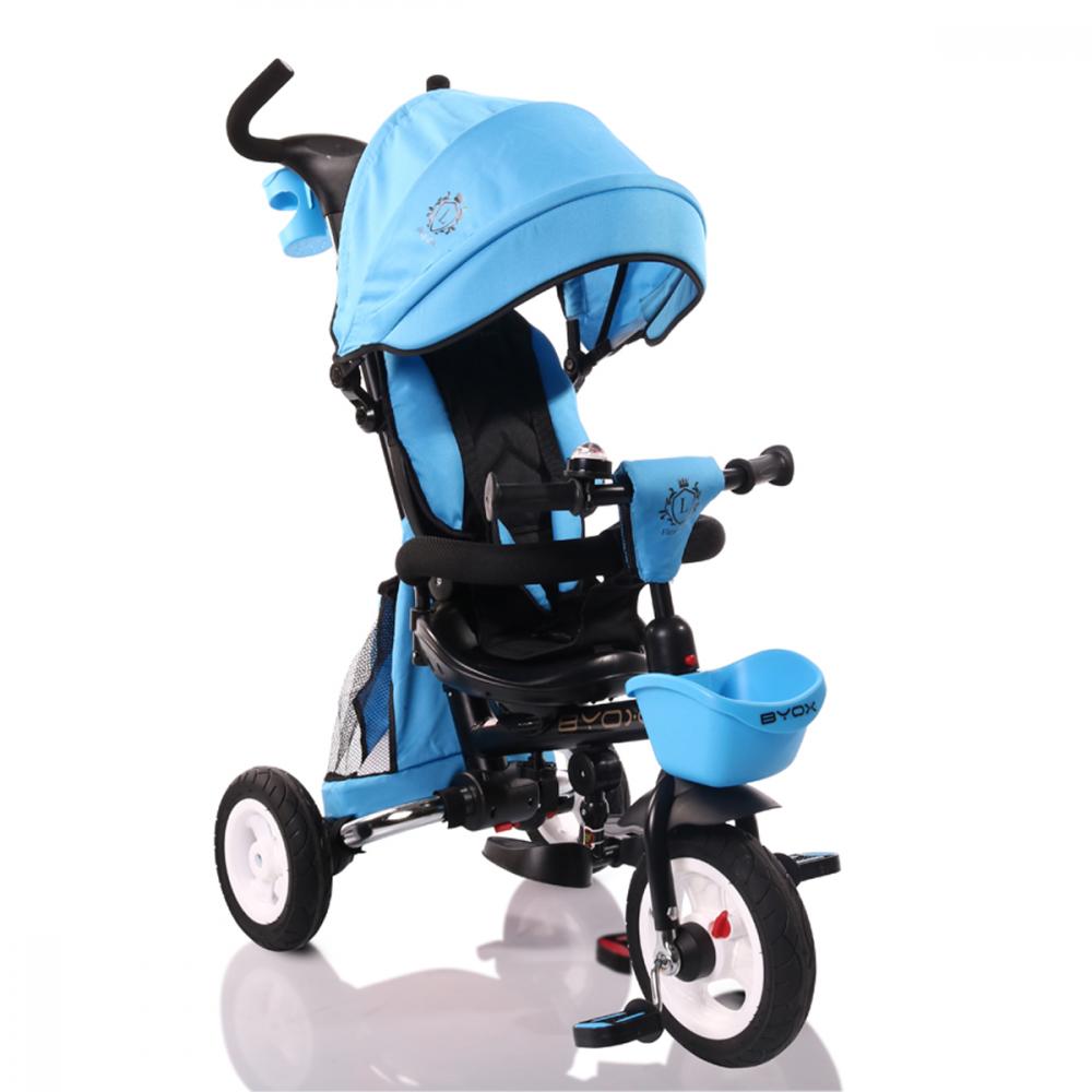 Tricicleta Byox Flexy Lux Blue Pliabila cu Maner Parental