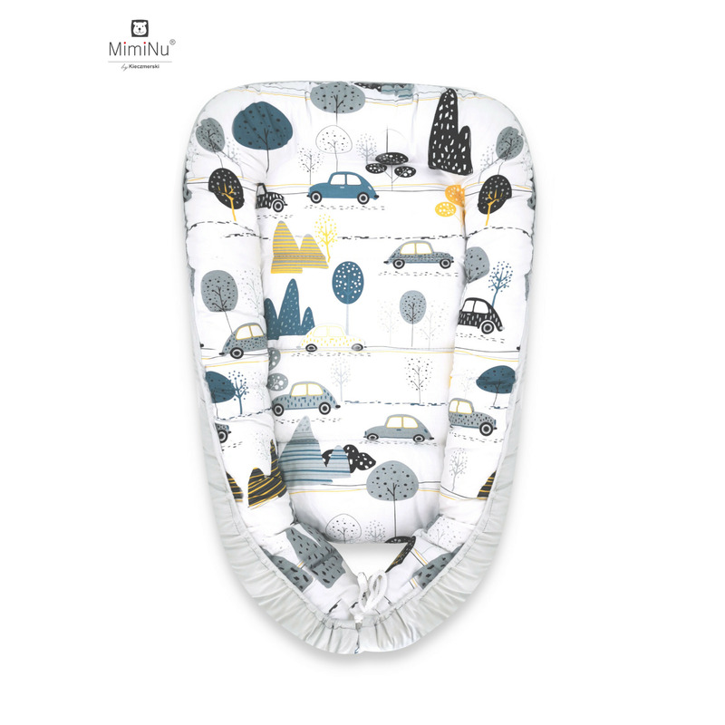 Miminu Baby Cocoon Grey, Cosulet Bebelus 75x55 cm - imagine 3
