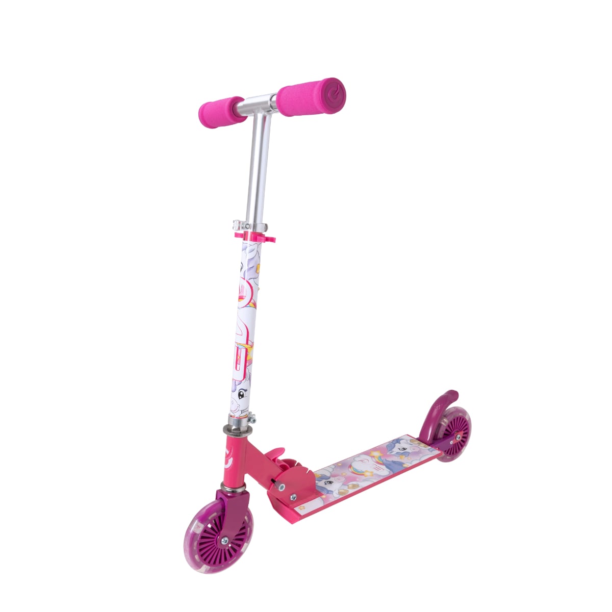 Trotineta Evo Pliabila cu Lumini si Design Unicorni