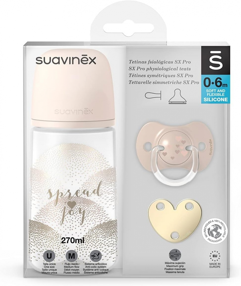 Set Suavinex Spread Joy Biberon 270ml Bej - imagine 3