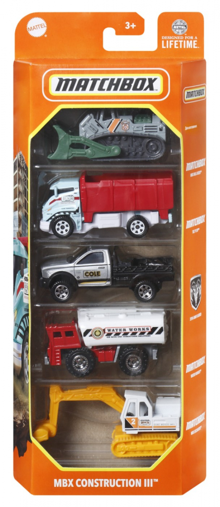 Set 5 Masinute Mattel MBX Construction