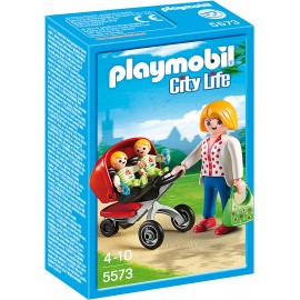 Carucior cu gemeni Playmobil City Life - imagine 2
