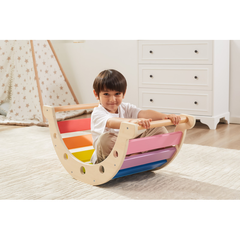 Balansoar Curcubeu Viga Multifuncțional din Lemn - imagine 2