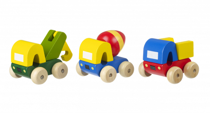 Set 3 Camioane din Lemn Orange Tree Toys