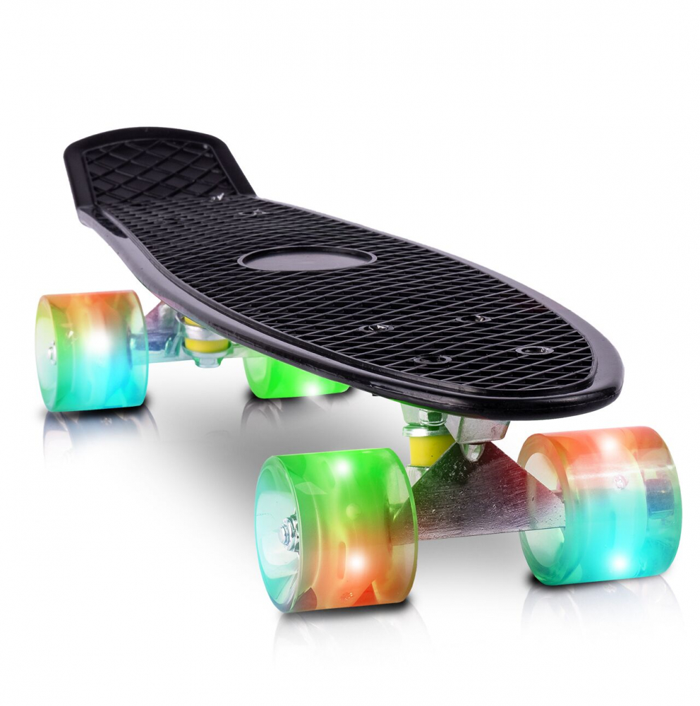Skateboard Malplay cu LED 56x15cm Negru - imagine 10