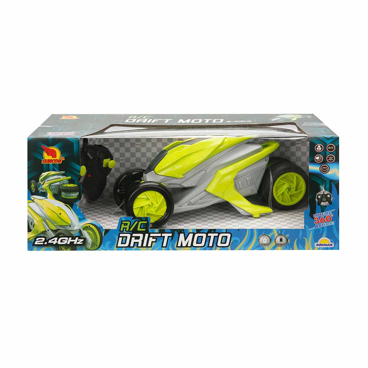 Motocicleta RC Suncon 360° Verde | Drift Moto